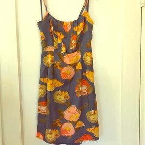 Maeve silk cotton summer dress with cutout back